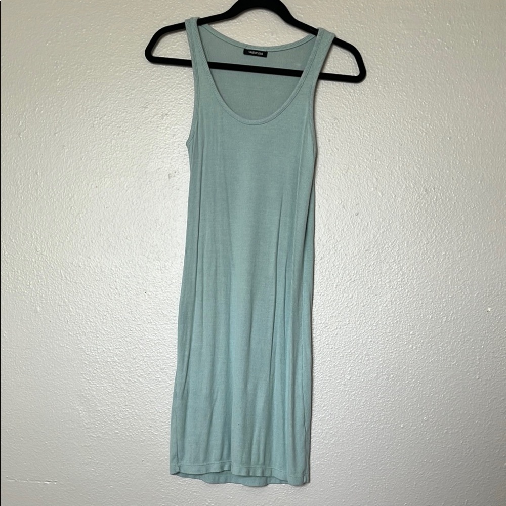 Women's Light Blue Ribbed Dress